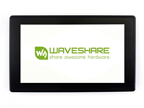 waveshare Raspberry Pi IPS 1024x600 7inch HDMI LCD H with Case Monitor Capacitive Touch Screen with Toughened Glass Cover Supports Multi mini PC Raspberry Pi Banana Pi