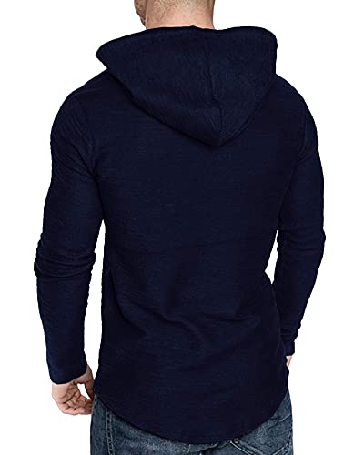 Image of Lexiart Mens Cotton Hoodies Pullover Sport Muscle Workout Shirts