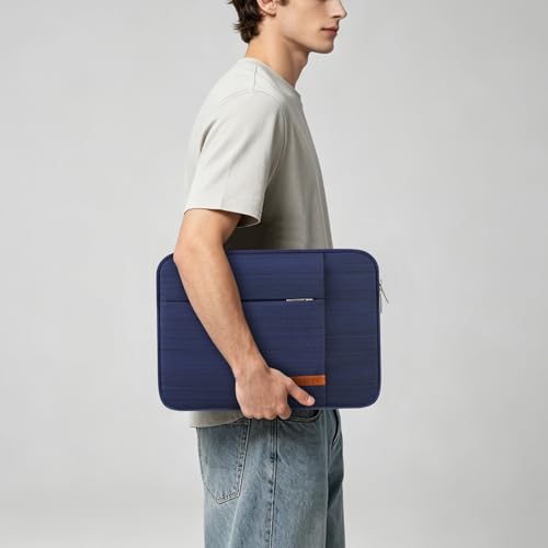 Image of Lacdo 14 Inch Laptop Sleeve Computer Case Portable Bag for Dell Inspiron 14 5481 / HP Stream 14 inch / Acer Spin 3 / ASUS L402YA / HP Acer Chromebook 14, S330 / Flex 14 Notebook, Water-Resistant, Blue