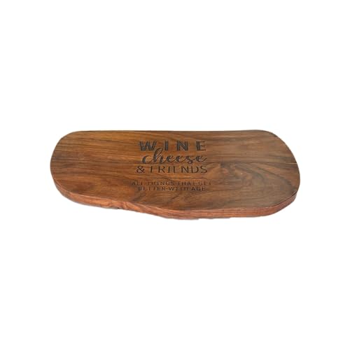 Image of Sheesham Wooden Cheese Board Platter for Serving,Chopping & Cutting|Handcrafted Wooden Plate for Vegetables, Fruits & Cheese|Gift for Birthday, Housewarming & Wedding17 x8.5-Large