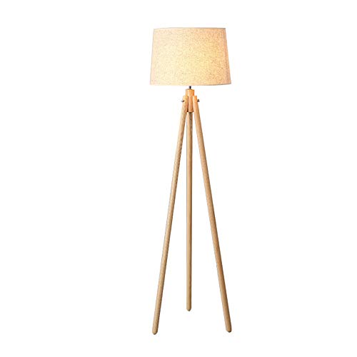MH-LAMP lampadaire sur pied salon a led, lampadaire trepied, lampadaire woody, lampadaire sur pied pour chamber, Abat jour en tissu, E27