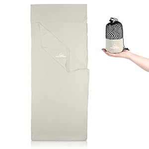 Mountrex Ecru Hüttenschlafsack Inlett mit Reißverschluss