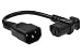 SF Cable, 8" IEC C14 to C13 Power Extension Cord 10Amp 250V 18/3 AWG Left Angle