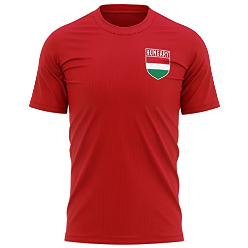 Hungary Football T Shirt - Mens Hungary Flag Badge Retro Shirt - Football European Country 2021 2020 Supporters 1901 Tee Him - Hungarian Tournament Footy Soccer Top, M, Red