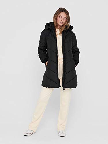 JDY Damen Jdyskylar Padded Hood Jacket Otw Noos, Schwarz, S