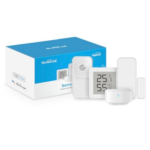 BroadLink FastCon Smart Sensor Kit, détecteur de Mouvement Radar, détecteur de Porte, capteur de température et d'humidité, et Mini Hub pour la domotique Intelligente