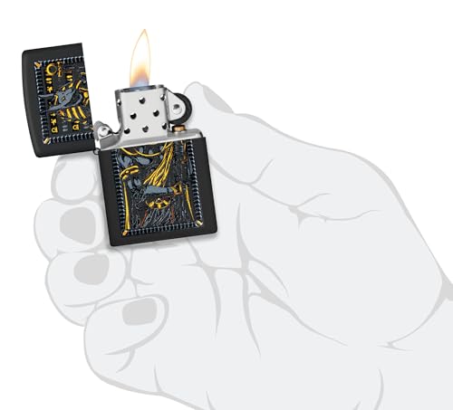 Image of Zippo Anubis Design Black Matte, Pocket Windproof Fuel Refillable Lighter, BIS Certified