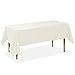 Lann's Linens - 60" x 102" Premium Tablecloth for Wedding/Banquet/Restaurant - Rectangular Polyester Fabric Table Cloth - Ivory
