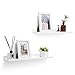 SONGMICS Floating Shelves Set of 2, Wall Shelves Ledge 23.6 x 3.9 Inches with Front Edge, for Picture Frames, Books, Spice Jars, Living Room, Bathroom, Kitchen, Easy Assembly, White ULWS60WT