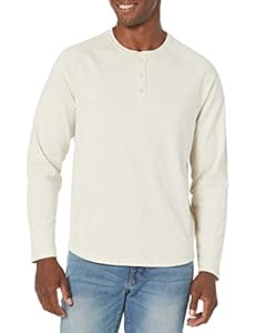 Amazon Essentials – Chemise en henley à manches longues et coupe classique pour homme ,Oatmeal Heather,US XL (EU XL - XXL)
