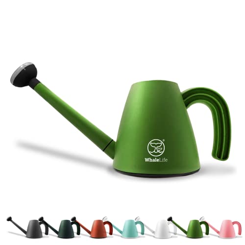 WhaleLife Indoor Watering Can for House Bonsai Plants (2.0L, Green)