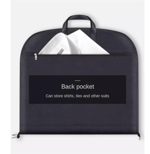 Habrur Clothes Cover 2pcs Garment Bag Travel Foldable Suit Bag For Men Suits Tuxedos Coats Uniform Suit Bags (Color : Black, Size : 60 * 110cm)4
