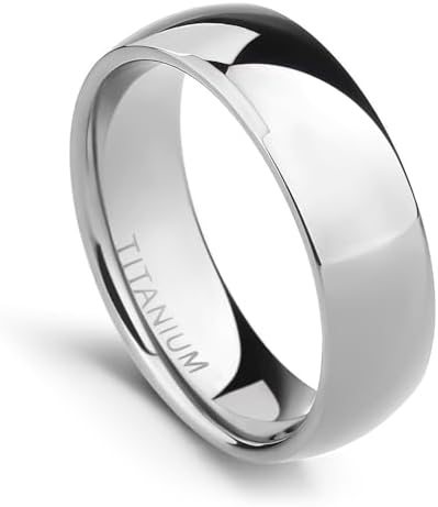 TIGRADE 2mm 4mm 6mm 8mm 10mm Titanium Ring Plain Dome High Polished Wedding Band Comfort Fit Size 3-15