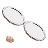 ingranditore fotografico vintage Design pieghevole sicuro: lo specchio compatto pieghevole da tavolo si regge saldamente per l'uso a mani libere, semplificando la tua routine di trucco a casa che per viaggi di lavoro e di piacere, specchi per il trucco a forma di fiore vintage, specchio cosmetico compatto