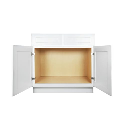 Image of Furinno Shaker Sink Bases Kitchen Cabinet, Ready to Assemble, 24 D x 36 W x 34.5 H, White