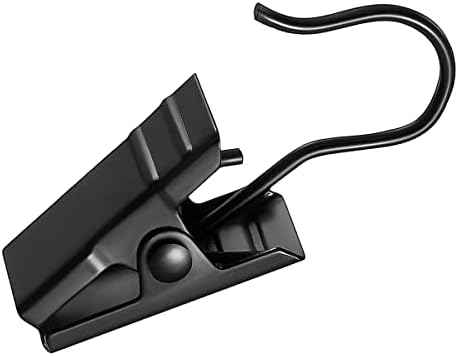 iPEAK Curtain Clips 15Pcs Metal Hanging Hooks Small Shower Curtain Hook for Home Window Decoration Photos Art Craft Displays and Outdoor Activities Supplies (Black)