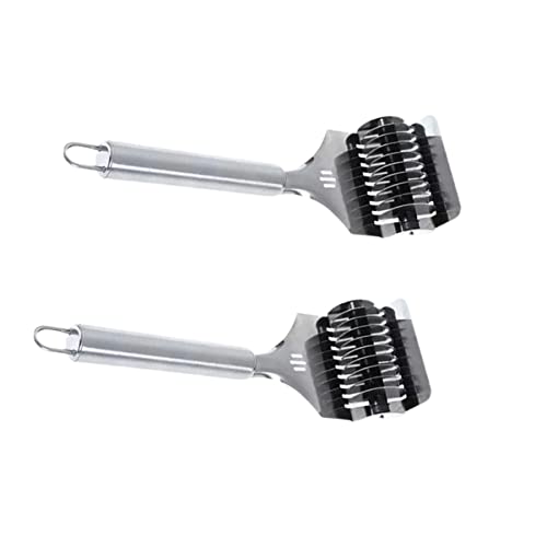 GRIRIW 2pcs Stainless Steel Manual Dough Press Household Kitchen Gadgets Easy to Use Clean Great for Cutting Dough Noodles