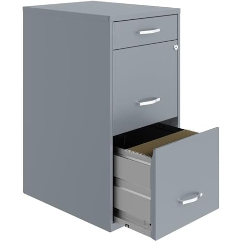 Hirsh Industries Space Solutions 18 inch 3 Drawer Metal File Cabinet with Pencil Drawer Gray - Image 6