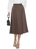 Casly Lamiit Womens A Line Work Skirts Professional Loose Skirt Brown M