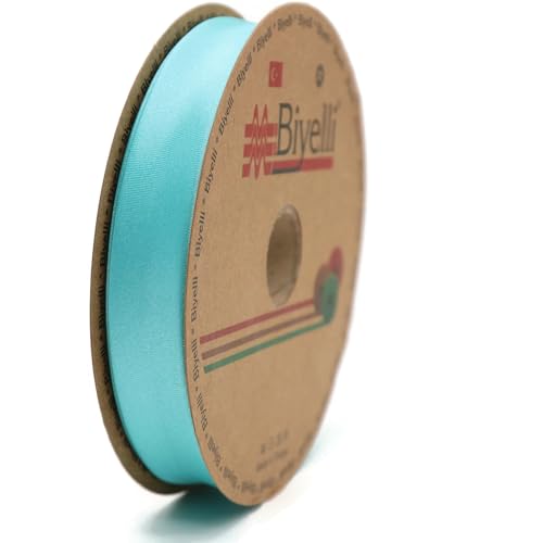 Image of Fold Satin Bias Tape - 99+ Colors - 3 /4 Inches Wide - 27 Yards - Fold Satin Binding Bias Ribbon Fabric Piping Bias Binding Tape for Sewing Clothing DIY Turquoise BYS29