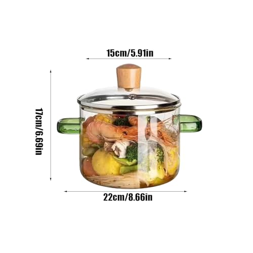 Olla de 1600 ml de vidrio para sopa salsa y pasta 3