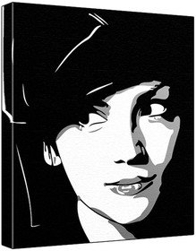 Rachael Leigh Cook (100% Original Painting. Not A Print ) Acrylic Paint On Deep Framed Canvas (60 x 50 x 1.8 cm) 3-Colour Black/Grey/White-image-47