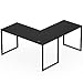 SHW Mission 55 x 60 Inches L-Shape Home Office Computer Desk, Black