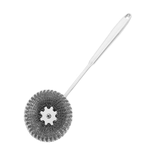 FUNOMOCYA Stainless Steel Kitchen Scrub Brush Multi Functional Dish Scrubber for Pots and Bowls Long Handle Cleaning Brush for Kitchen Cleaning