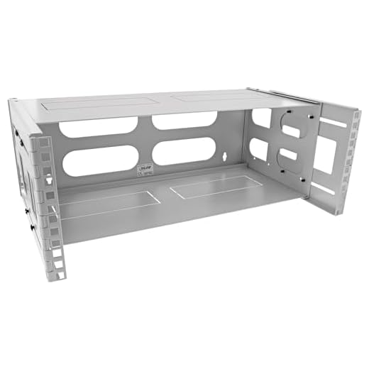 InLine 19" rack för väggmontering, 4HE, 24–40 cm djup, med lock, grå