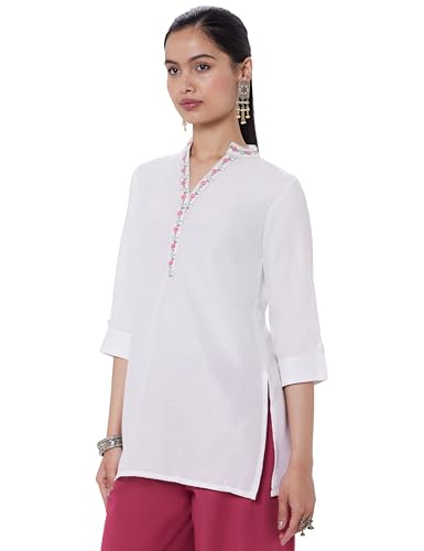Image of Libas Womens Solid Cotton Blend Straight Kurti for Women Suit