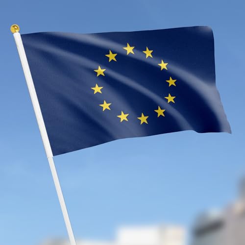 ASUNO 20 Pack European Union Flags HandHeld Small Banners 5 × 8 Inch Mini European Stick Flag Polyester for Party Decorations World Cup International Festival Events Indoor and Outdoor by ASUNO - Used condition - Image 7