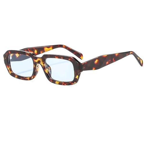 Lunettes de soleil rectangulaires pour femmes avec verres UV400 bleus