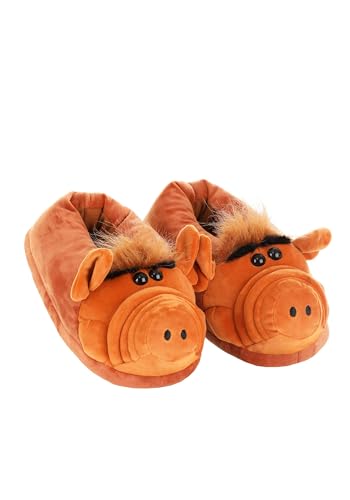 Alf Plush Slippers for Adults S/M Brown