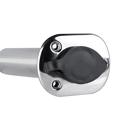 2 Pcs Flush Mounting Fishing Rod Holders,90 Degree Stainless Steel With Rubber Cap, Liner And Gasket (Screws Included),0 Degree Rod Holder #TOP6