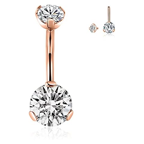 hengkaixuan G23 Titanium Navel Ring with CZ Cover