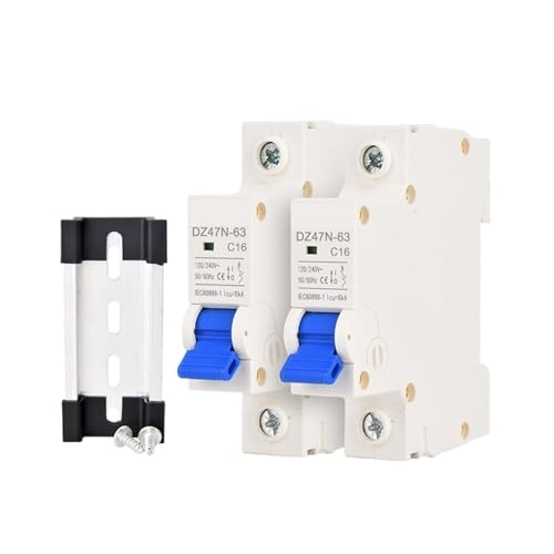 2Pcs Set AC Circuit Breaker 1Pole 6A 10A 16A 20A 25A 32A 40A 50A 63A 120/240V Thermal Magnetic Trip Din Rail Mount(50A 2pcs)
