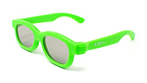 Ultra 4 x Vert Clair Lunettes 3D pour Enfants A Utiliser avec Tous Les Passives Téléviseurs Projecteurs Cinéma et Films RealD Circulaires Polarisé