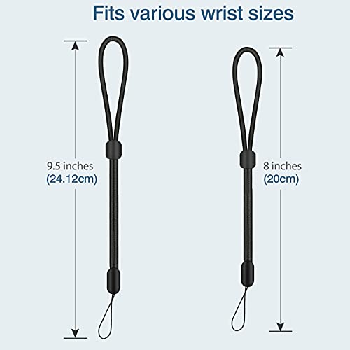 Hand Wrist Strap Lanyard, 6 Pack 9.5Inch Adjustable Nylon Wristlet Straps Keychain String For Cell Phone Case Holder, Airpods Pro 2 2022, Camera, Key, Gopro, Usb Drive, Ski Glove(Black) #TOP4