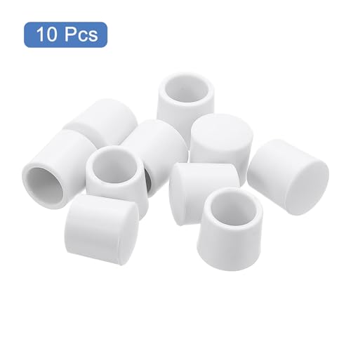 sourcing map Door Stop Bumper Tips, 10Pcs - Rubber Door Stopper Tips Caps, Silicone Bumper Replacement Ends for Protect Doors, Wall (White) - Image 2