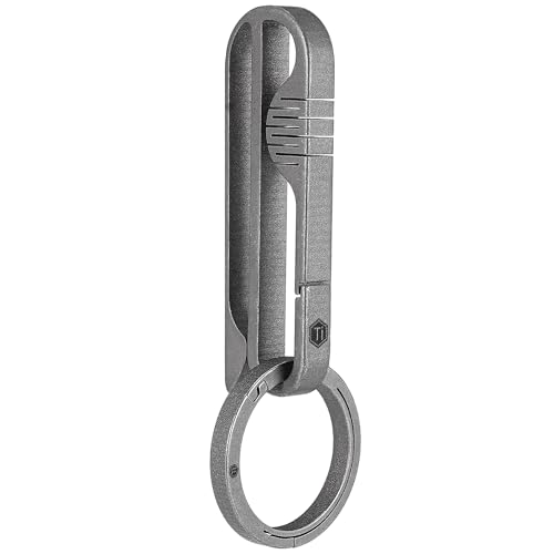 KeyUnity porte-clés en titane avec boucle de ceinture et, porte-clés amovible pour ceinture de service clip pour clés à la taille mousqueton edc (KM20SW)