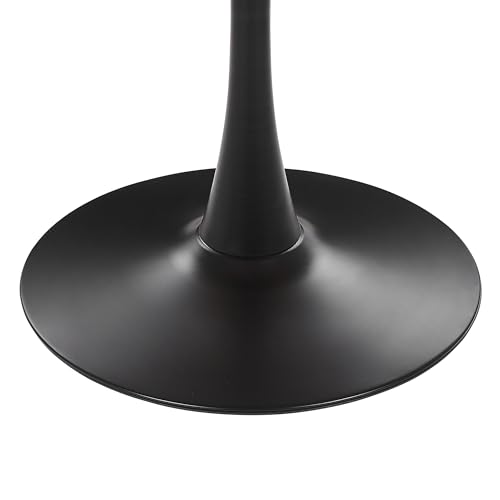 Beliani Dining Table Industrial Dark Brown with Black Round MDF Metal Base ø 90 cm Boca - Image 5