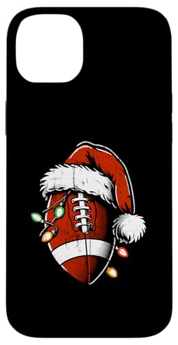 Chapeau de père noël football américain vintage noel sports lover coque pour iphone 14 plus