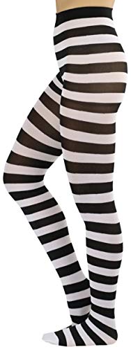 ToBeInStyle Women's Wide Horizontal Striped Opaque Tights3