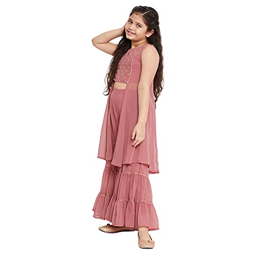 Image of StyloBug Girl's Sharara Set for Girls | Kurti Set for Girls | Polyester | Ethnic Wear | Sleeveless (2 to 16 Years)