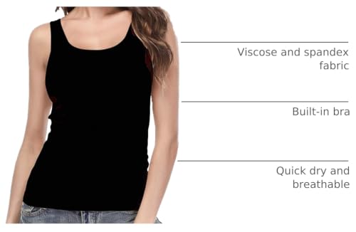 Image of Camisoles for Women with Built in Bra,Basic Yoga Top Layering Tank Top Padded Bra Undershirt(S-3XL)