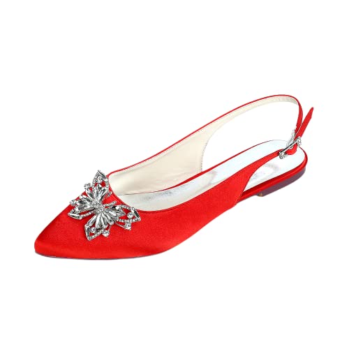 Chaussures plates à strass SHUTUP.DANCE pour femme rouge pointu taille 35.5