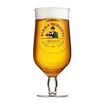 GarageBar | Birra Moretti Glass | Pint Stemmed Chalice Beer Glass | Official Merchandise | Comes with 2x Beer Drip Mats (1, Pint)