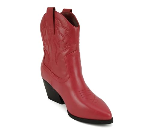 Image of Soda inchBLAZING inch ~ Women Western Bootie Pointe Toe with Low Heel (Wide Fit Available)
