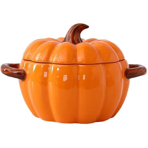 Olla de cerámica, Cacerola pequeña de cobre, tazón for sopa con tapa, 1.5 cuartos galón, forma olla for postres