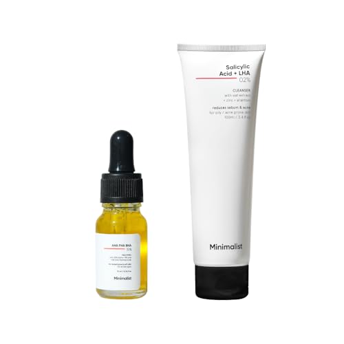 Image of Minimalist Salicylic Acid 2% Face Wash + AHA BHA PHA 25% Peeling Solution Mini Combo | Acne Control, Deep Pore Cleansing, Oil Control & Chemical Exfoliation Combo for Oily & Acne-Prone Skin